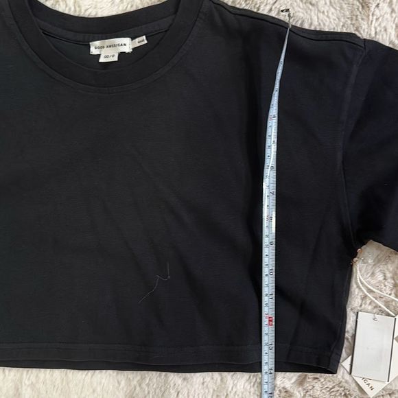 Good American Cropped Boxy Tee in Black Size 00/0 - Picture 6 of 6